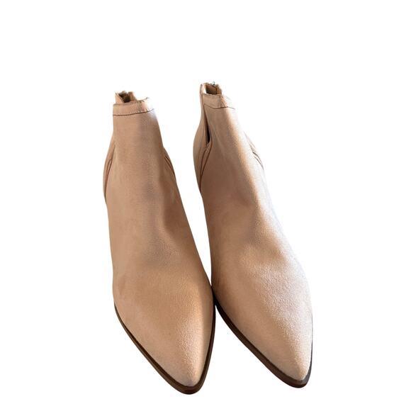 Juliet Holy Light Sand Beige High Heel Pointed Toe Booties Women's Size 8.5 - Picture 9 of 11